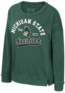 Colosseum Michigan State Spartans Womens Green Wished For Crew Sweatshirt