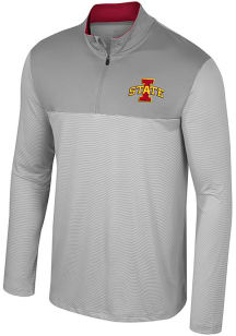 Colosseum Iowa State Cyclones Mens Grey Tuck Long Sleeve 1/4 Zip Pullover