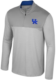 Colosseum Kentucky Wildcats Mens Grey Tuck Long Sleeve 1/4 Zip Pullover