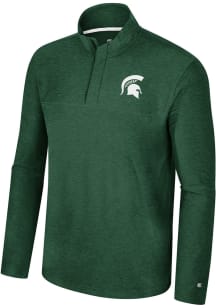 Colosseum Michigan State Spartans Mens Green Marty Long Sleeve 1/4 Zip Pullover