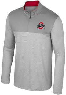 Colosseum Ohio State Buckeyes Mens Grey Tuck Long Sleeve 1/4 Zip Pullover