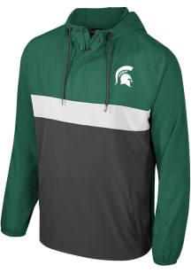 Colosseum Michigan State Spartans Mens Green Wilkes Packable Anorak Light Weight Jacket