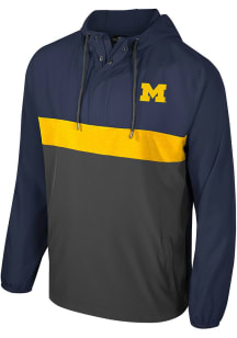 Colosseum Michigan Wolverines Mens Navy Blue Wilkes Packable Anorak Light Weight Jacket