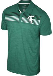Colosseum Michigan State Spartans Mens Green Langmore Short Sleeve Polo