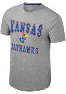 Colosseum Kansas Jayhawks Grey Buddy Triblend Short Sleeve Fashion T Shirt