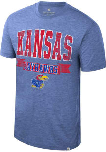 Colosseum Kansas Jayhawks Blue Business Arrangement Short Sleeve Fashion T Shirt