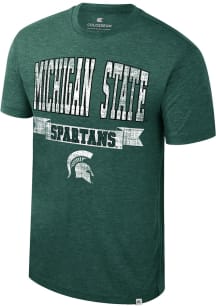 Colosseum Michigan State Spartans Green Business Arrangement Short Sleeve Fashion T Shirt