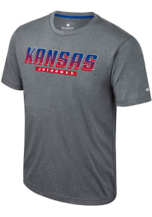 Colosseum Kansas Jayhawks Grey Javi Short Sleeve T Shirt