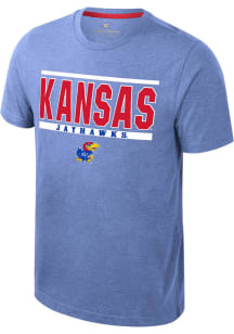 Colosseum Kansas Jayhawks Blue Bend Short Sleeve T Shirt