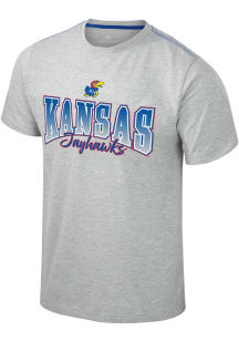 Colosseum Kansas Jayhawks Grey Roy Short Sleeve T Shirt