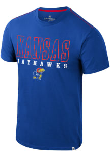 Colosseum Kansas Jayhawks Blue Charles Short Sleeve T Shirt