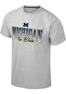Colosseum Michigan Wolverines Grey Roy Short Sleeve T Shirt