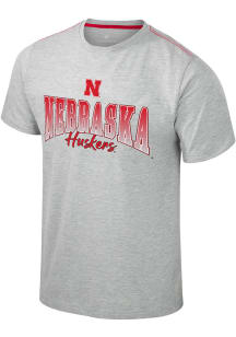 Colosseum Nebraska Cornhuskers Grey Roy Short Sleeve T Shirt
