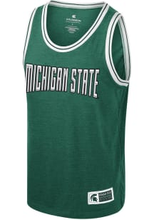 Mens Michigan State Spartans Green Colosseum Shooting Short Sleeve Tank Top