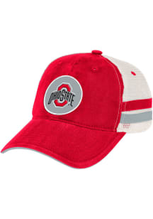 Colosseum Ohio State Buckeyes Striped Meshback Adjustable Hat - Red