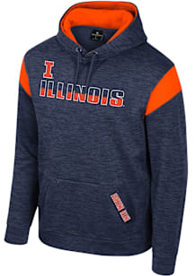 Colosseum Illinois Fighting Illini Mens Navy Blue Artemis Fleece Hood