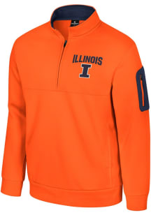 Mens Illinois Fighting Illini Orange Colosseum Hits The Road Fleece Qtr Zip Pullover