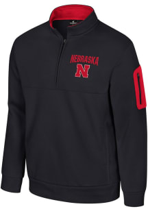 Mens Nebraska Cornhuskers Black Colosseum Hits The Road Fleece Qtr Zip Pullover