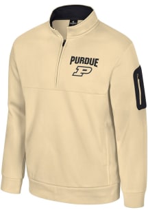Mens Purdue Boilermakers Gold Colosseum Hits The Road Fleece Qtr Zip Pullover