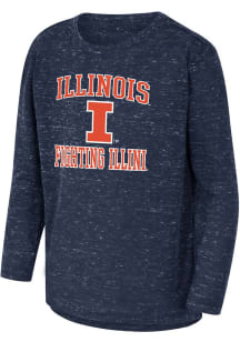 Youth Illinois Fighting Illini Navy Blue Colosseum Knobby No 1 Long Sleeve T-Shirt