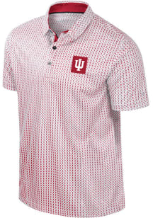 Mens Indiana Hoosiers White Colosseum Reynolds Short Sleeve Polo Shirt