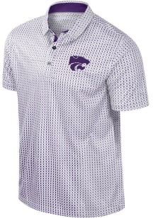 Mens K-State Wildcats White Colosseum Reynolds Short Sleeve Polo Shirt
