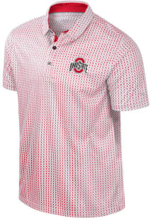 Mens Ohio State Buckeyes White Colosseum Reynolds Short Sleeve Polo Shirt