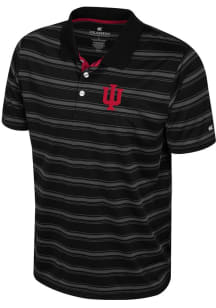 Mens Indiana Hoosiers Black Colosseum Milk Steak Short Sleeve Polo Shirt