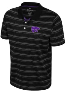 Mens K-State Wildcats Black Colosseum Milk Steak Short Sleeve Polo Shirt