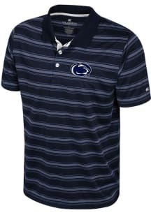 Mens Penn State Nittany Lions Navy Blue Colosseum Milk Steak Short Sleeve Polo Shirt