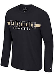 Colosseum Purdue Boilermakers Black Bar Long Sleeve T-Shirt
