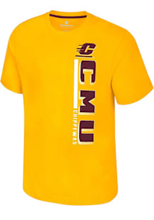 Colosseum Central Michigan Chippewas Gold Bar Short Sleeve T Shirt