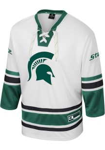Mens Michigan State Spartans White Colosseum Puck Proud Hockey Jersey