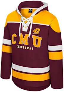 Colosseum Central Michigan Chippewas Mens Maroon Rivalry Hockey Long Sleeve Hoodie