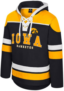 Mens Iowa Hawkeyes Black Colosseum Rivalry Hockey Hooded Sweatshirt
