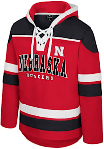 Colosseum Nebraska Cornhuskers Mens Red Rivalry Hockey Long Sleeve Hoodie
