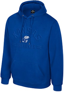 Colosseum Kansas Jayhawks Mens Blue New Member Long Sleeve Hoodie