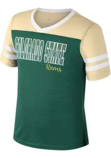 Colosseum Colorado State Rams Girls Green Space Opera Short Sleeve Fashion T-Shirt