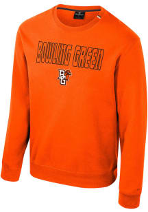 Colosseum Bowling Green Falcons Mens Orange Zion Long Sleeve Crew Sweatshirt