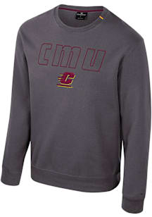 Colosseum Central Michigan Chippewas Mens Charcoal Zion Long Sleeve Crew Sweatshirt