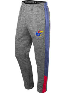 Colosseum Kansas Jayhawks Mens Grey Dozzer Tapered Pants