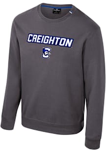 Colosseum Creighton Bluejays Mens Charcoal Zion Long Sleeve Crew Sweatshirt