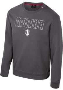 Mens Indiana Hoosiers Charcoal Colosseum Zion Crew Sweatshirt
