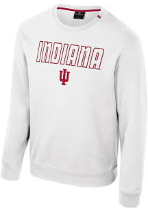 Mens Indiana Hoosiers White Colosseum Zion Crew Sweatshirt