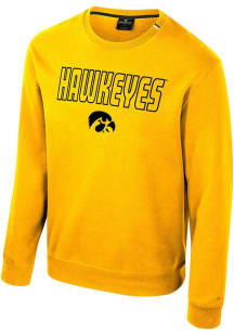 Mens Iowa Hawkeyes Gold Colosseum Zion Crew Sweatshirt