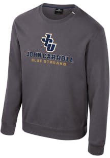 Colosseum John Carroll Blue Streaks Mens Charcoal Zion Long Sleeve Crew Sweatshirt