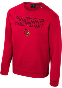 Colosseum Louisville Cardinals Mens Red Zion Long Sleeve Crew Sweatshirt