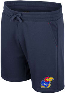 Colosseum Kansas Jayhawks Mens Navy Blue Trinity Fleece Shorts