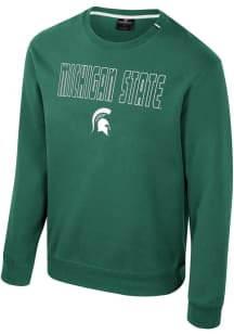 Mens Michigan State Spartans Green Colosseum Zion Crew Sweatshirt