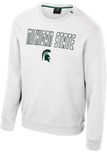 Mens Michigan State Spartans White Colosseum Zion Crew Sweatshirt